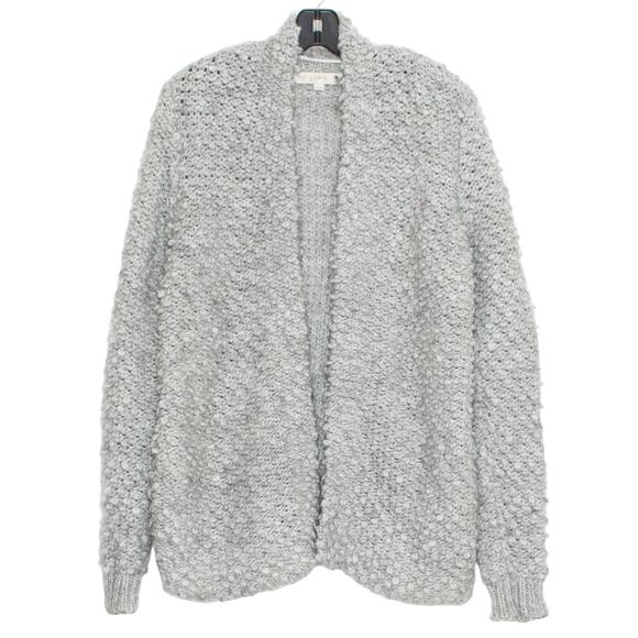 LOFT Womens Cardigan Sweater Wool Alpaca Blend Open Pockets Gray XS Small FE - Picture 1 of 7